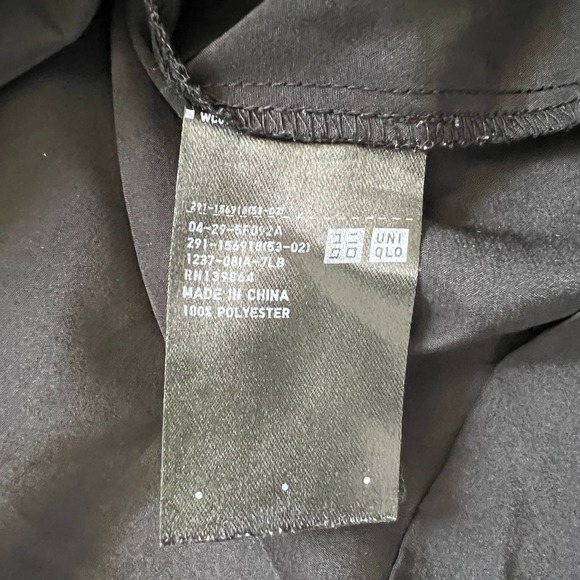 Uniqlo Silky Colorblock Short Sleeve Midi Shirt Dress Navy Black S - Picture 6 of 9